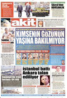 YENİ AKİT gazetesi ilk sayfası