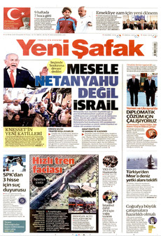 YENİ ŞAFAK gazetesi ilk sayfası