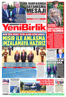 YENİBİRLİK gazetesi ilk sayfası