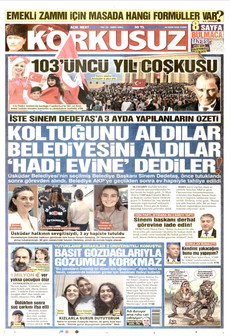 KORKUSUZ gazetesi ilk sayfası