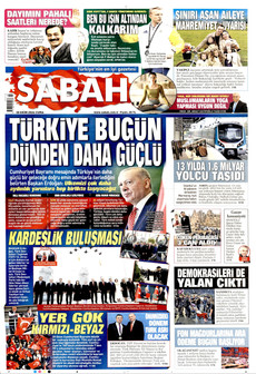 SABAH gazetesi ilk sayfası