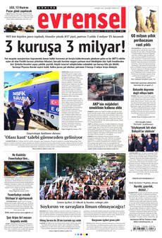 EVRENSEL gazetesi ilk sayfası