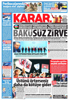 KARAR gazetesi ilk sayfası