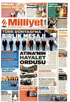 MİLLİYET gazetesi ilk sayfası
