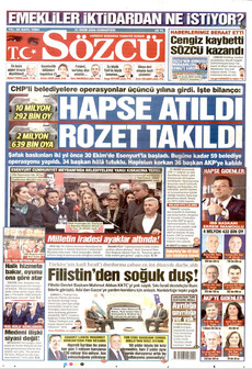 SÖZCÜ gazetesi ilk sayfası