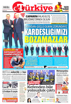 TÜRKİYE GAZETESİ gazetesi ilk sayfası