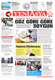 YENİ ASYA gazetesi ilk sayfası