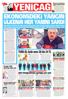 YENİÇAĞ gazetesi ilk sayfası