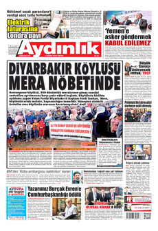 AYDINLIK GAZETESİ gazetesi ilk sayfası