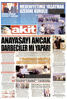 YENİ AKİT gazetesi ilk sayfası