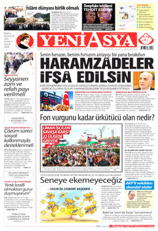 YENİ ASYA gazetesi ilk sayfası