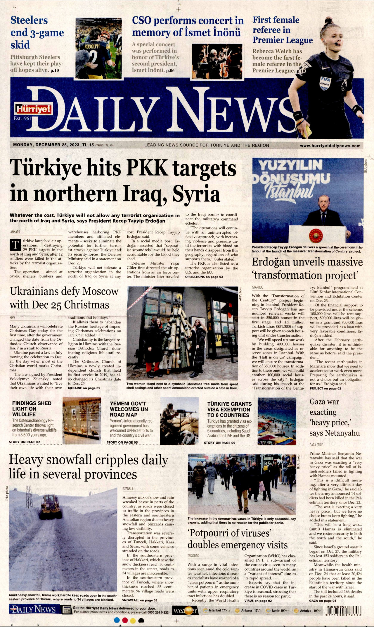 HÜRRİYET DAİLY NEWS Manşeti