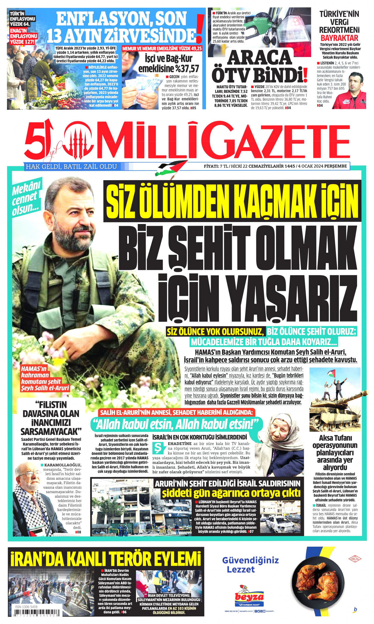 Milli Gazetesi - Milli Manşet Oku - Haberler 04 Ocak 2024