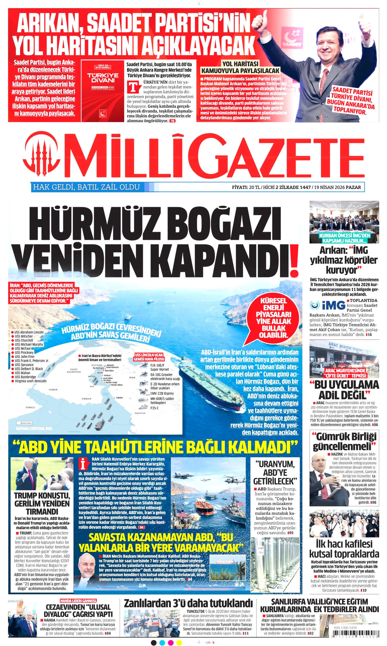 Milli Gazete Manşeti