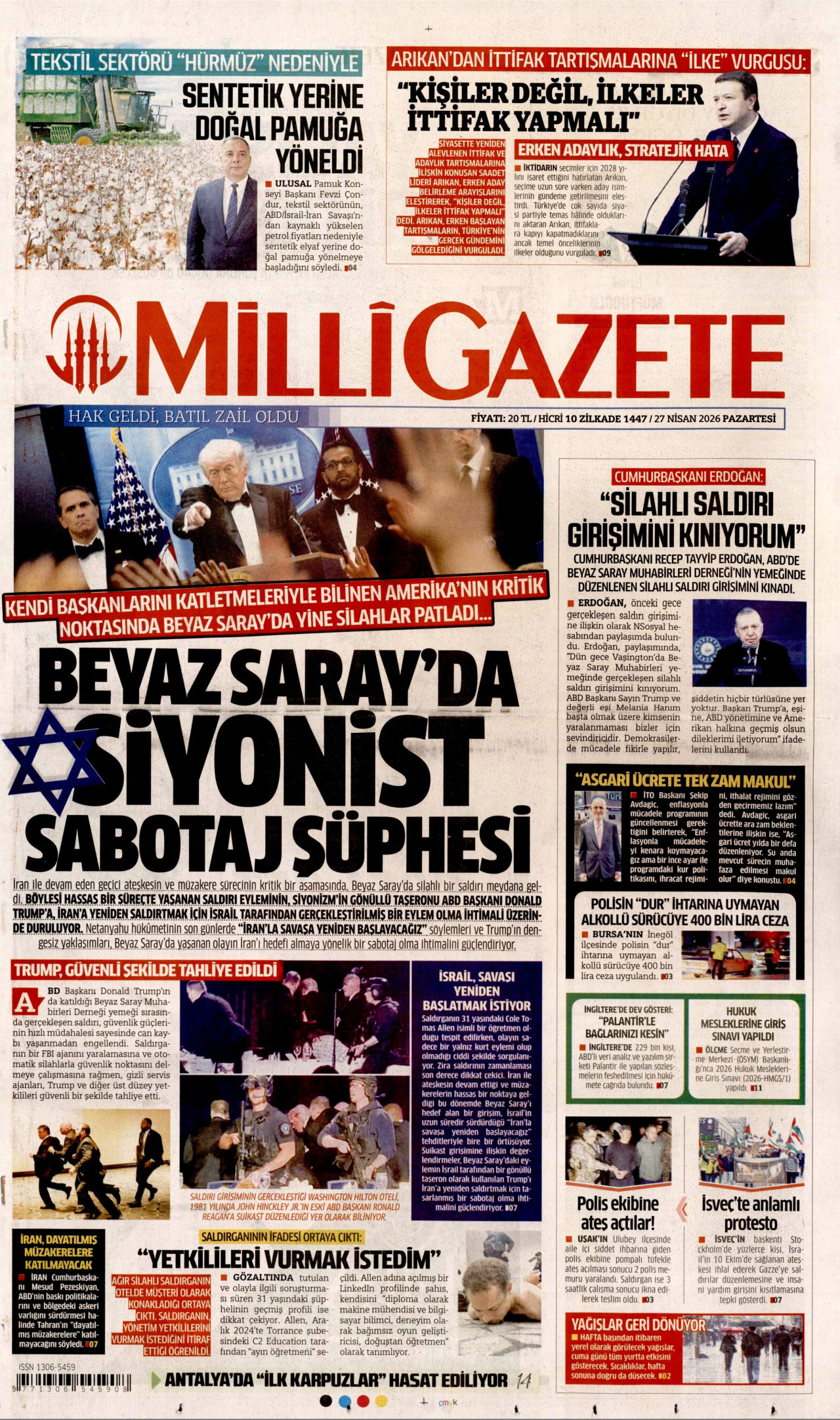 Milli Gazete Manşeti