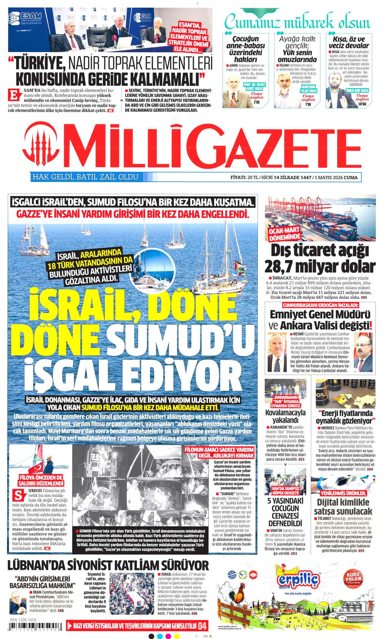 Milli Gazete Manşeti