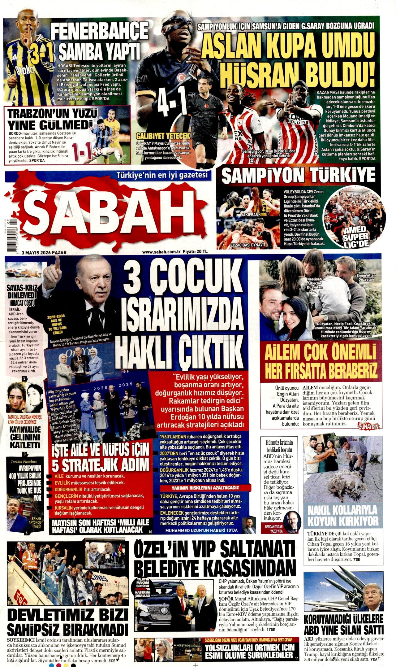 Sabah Manşeti