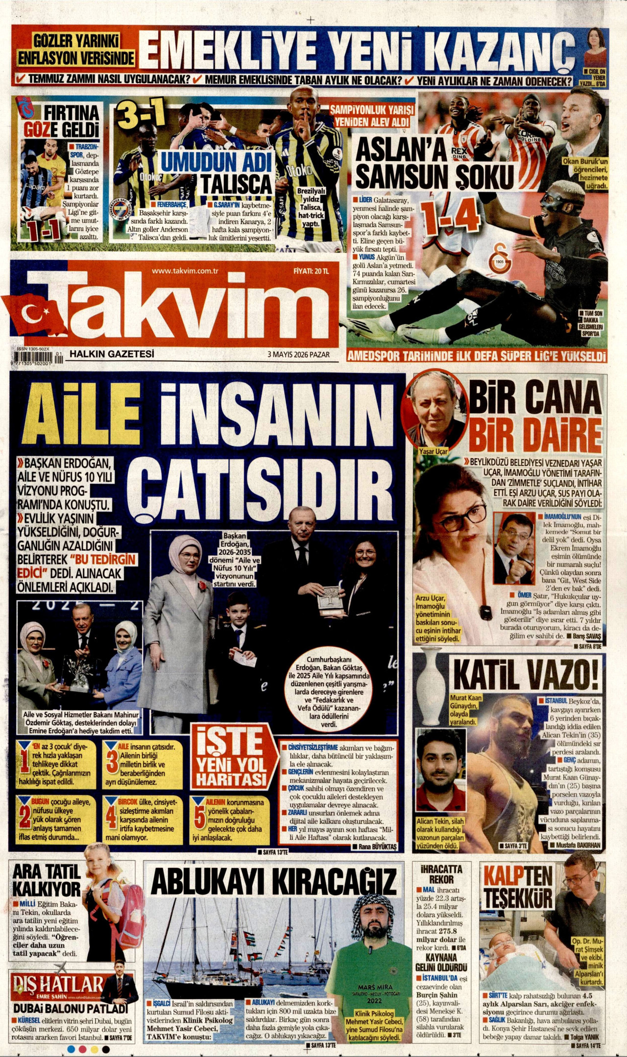 Takvim Manşeti