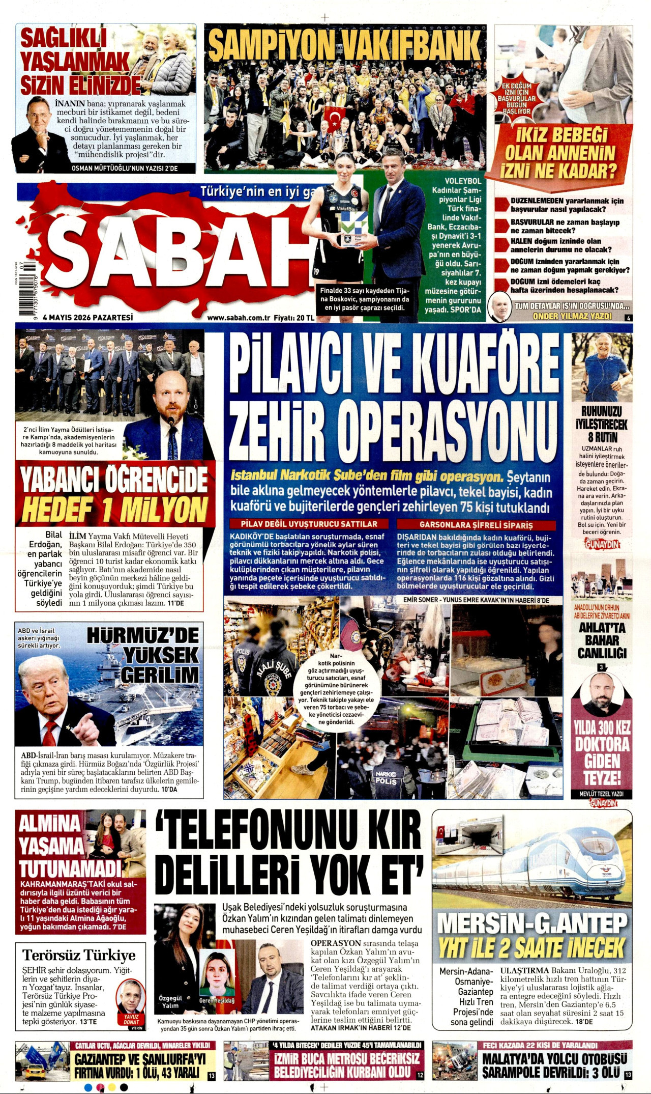 Sabah Manşeti