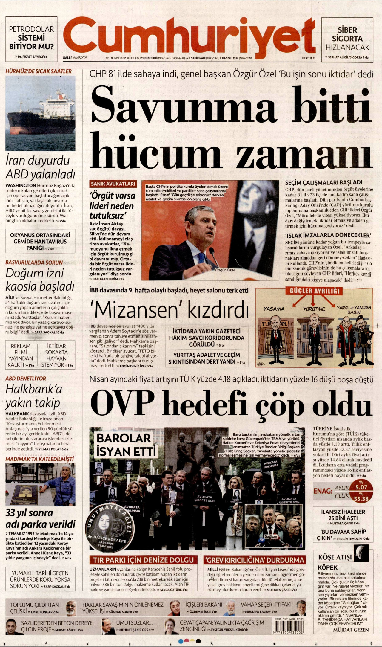 Cumhuriyet Manşeti