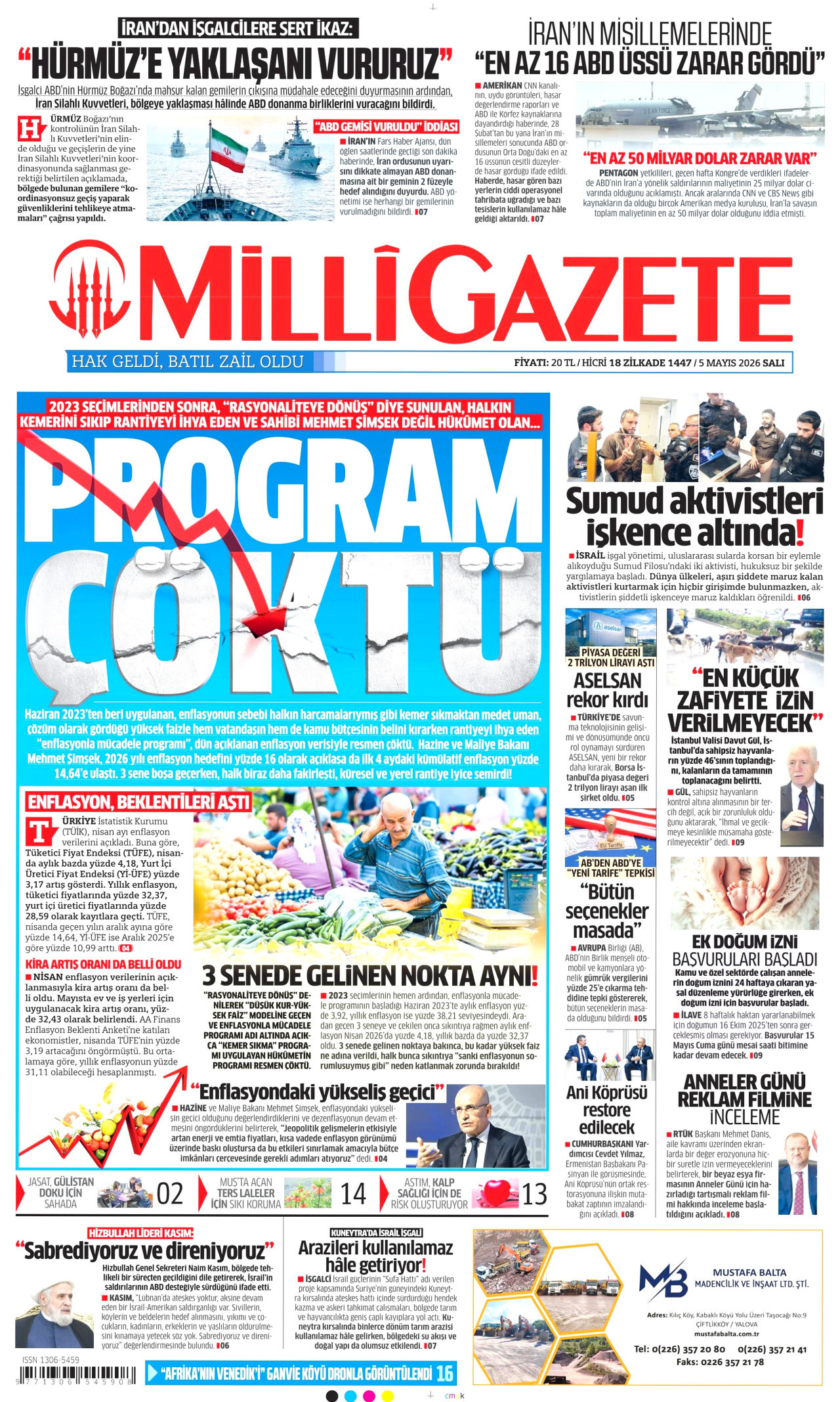Milli Gazete Manşeti