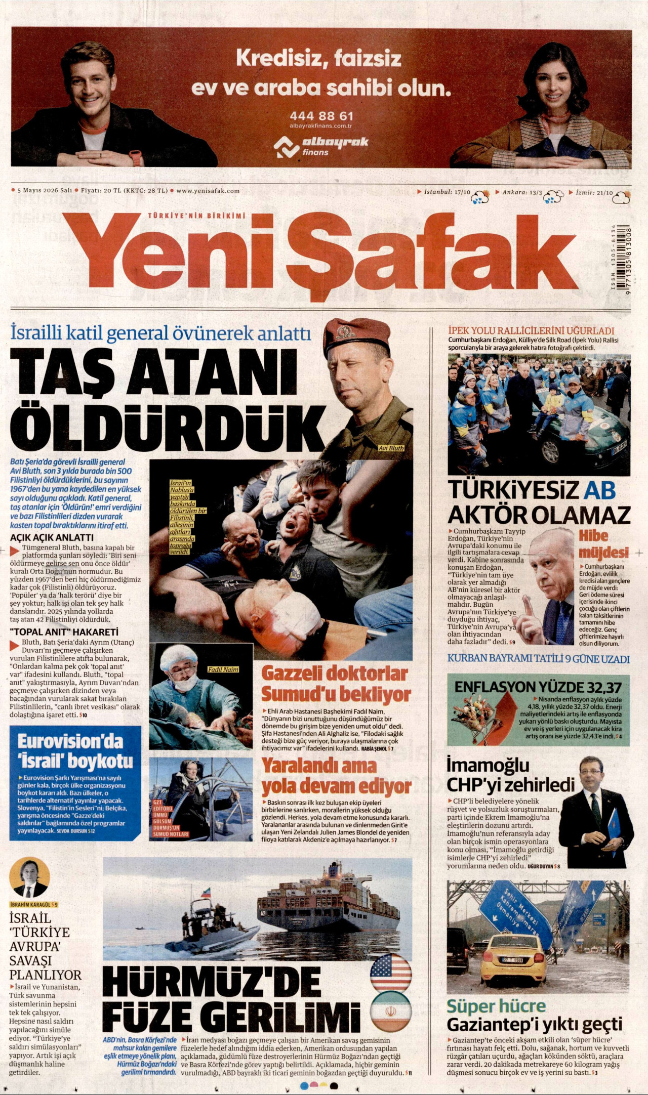 Yeni Şafak Manşeti