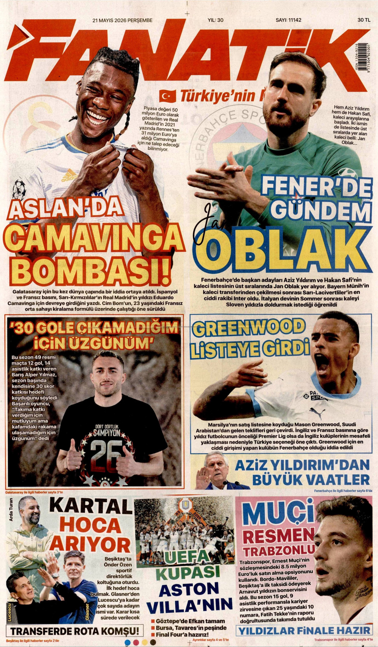 FANATİK Manşeti