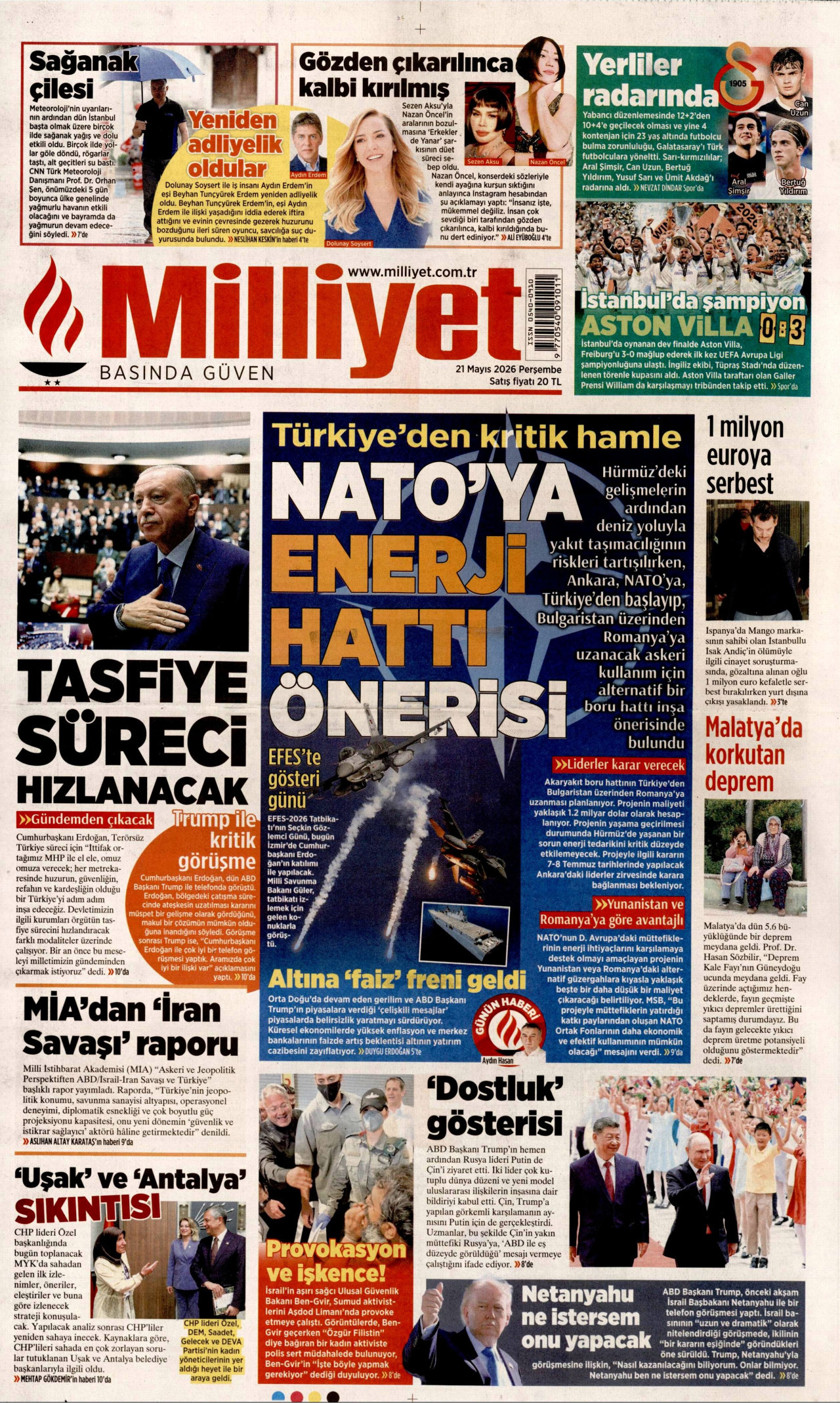MİLLİYET Manşeti