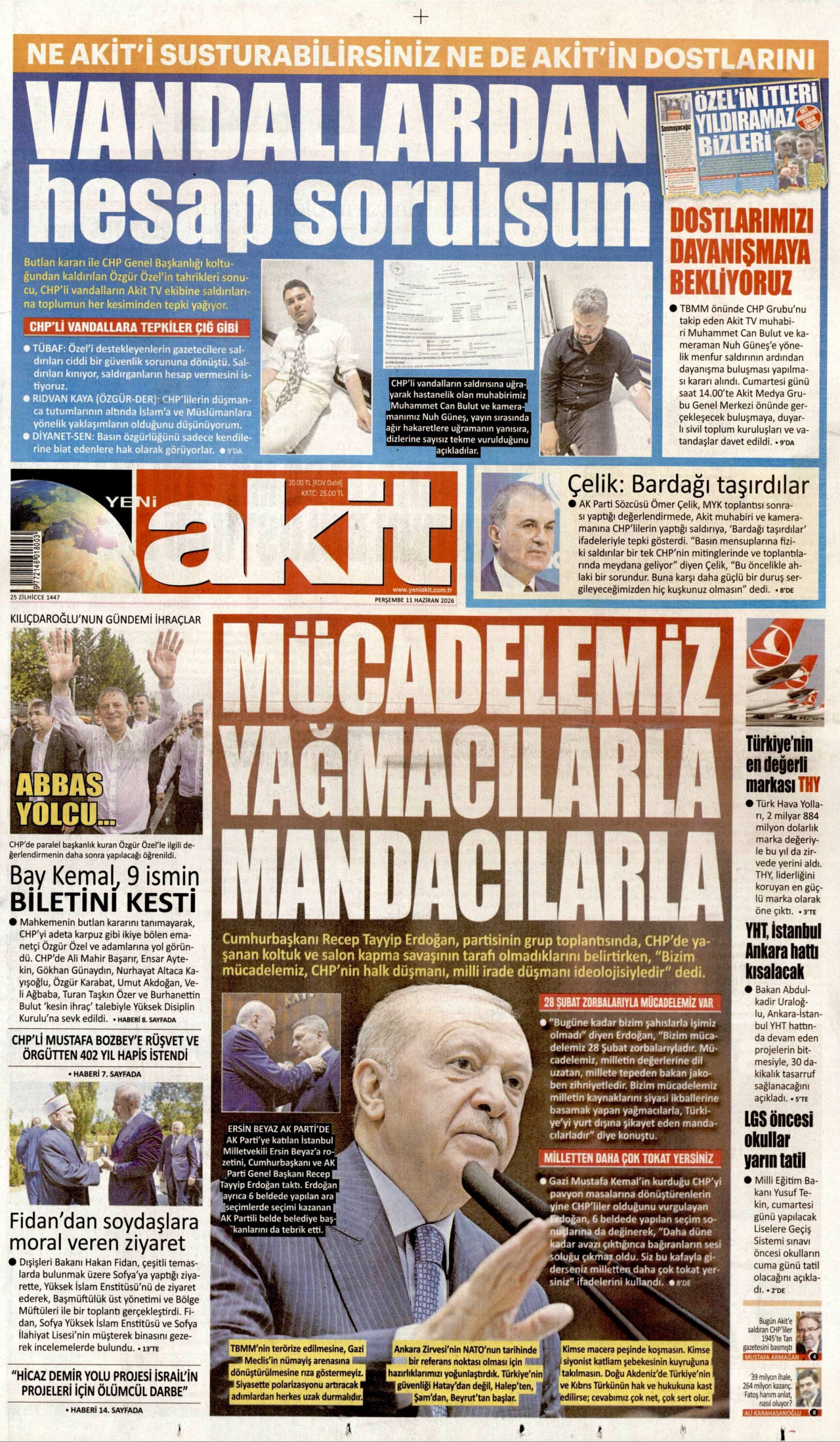 Yeni Akit Manşeti
