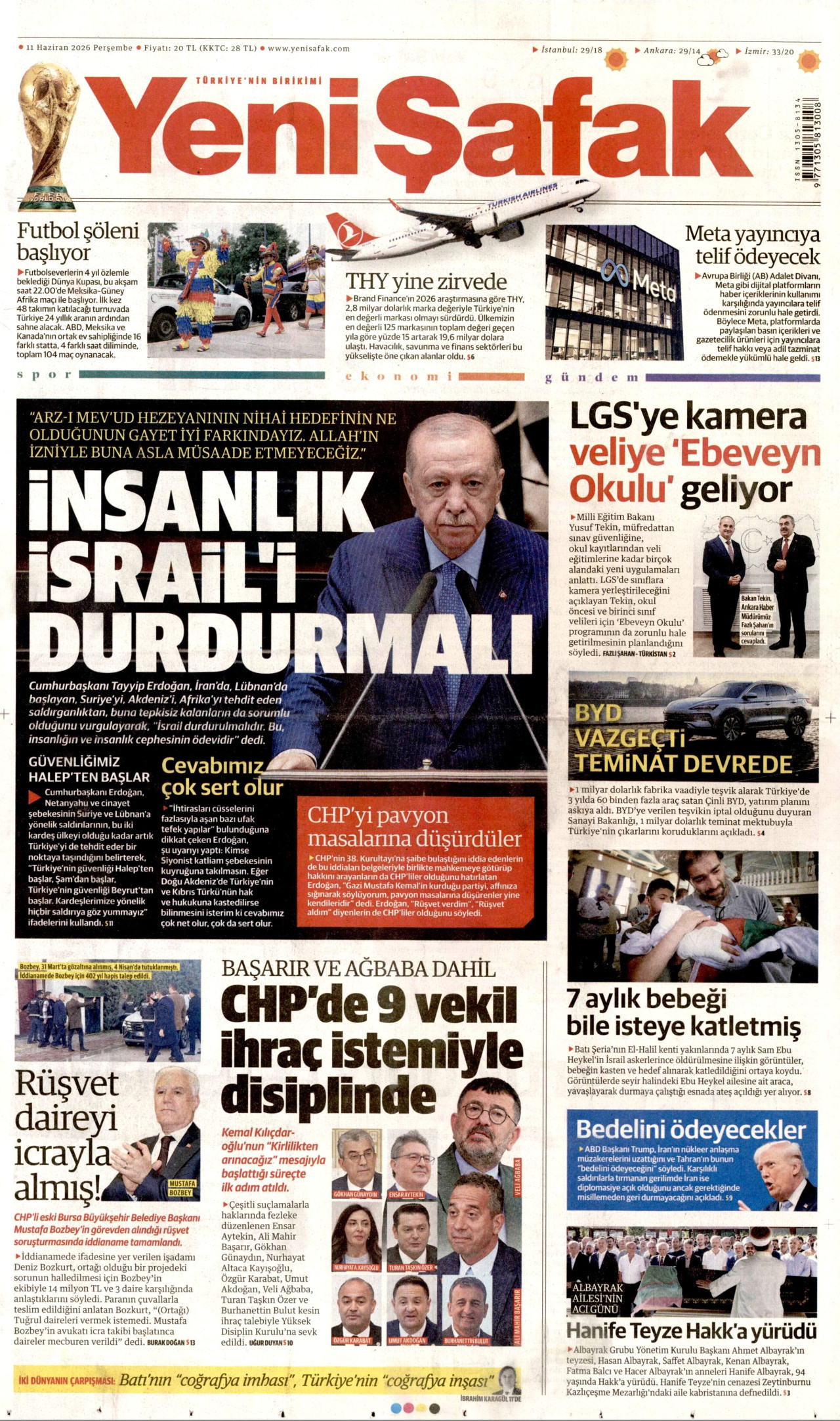 Yeni Şafak Manşeti
