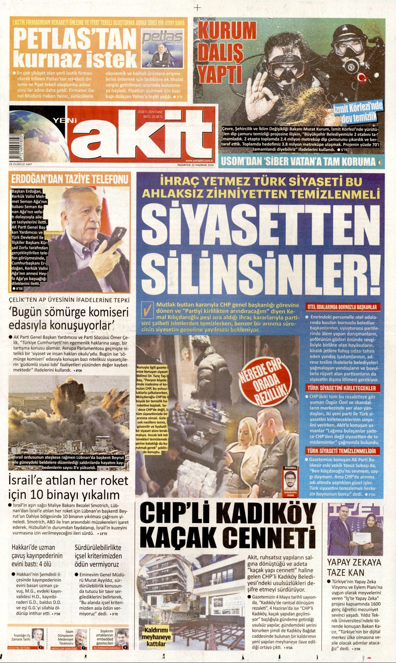 Yeni Akit Manşeti