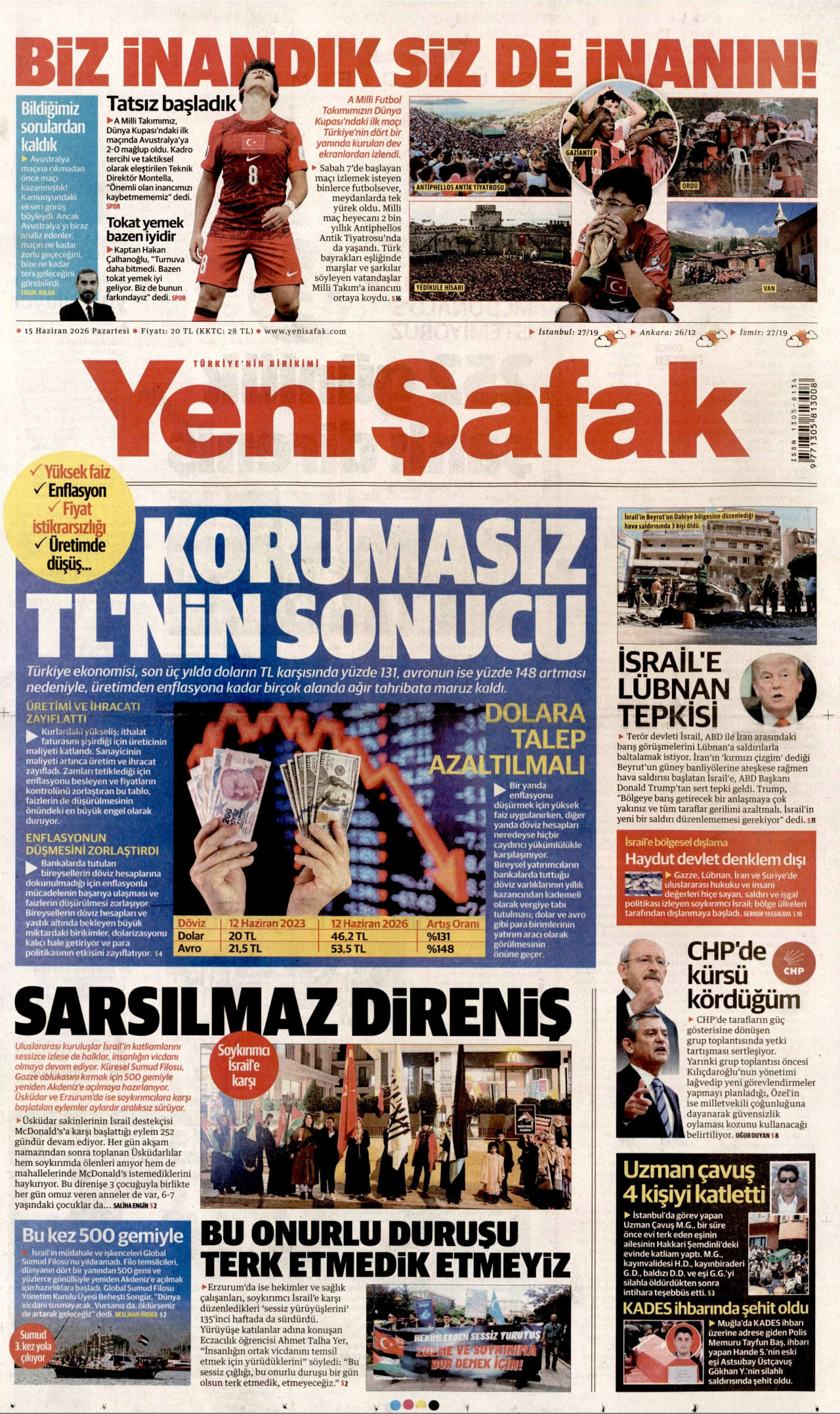 Yeni Şafak Manşeti