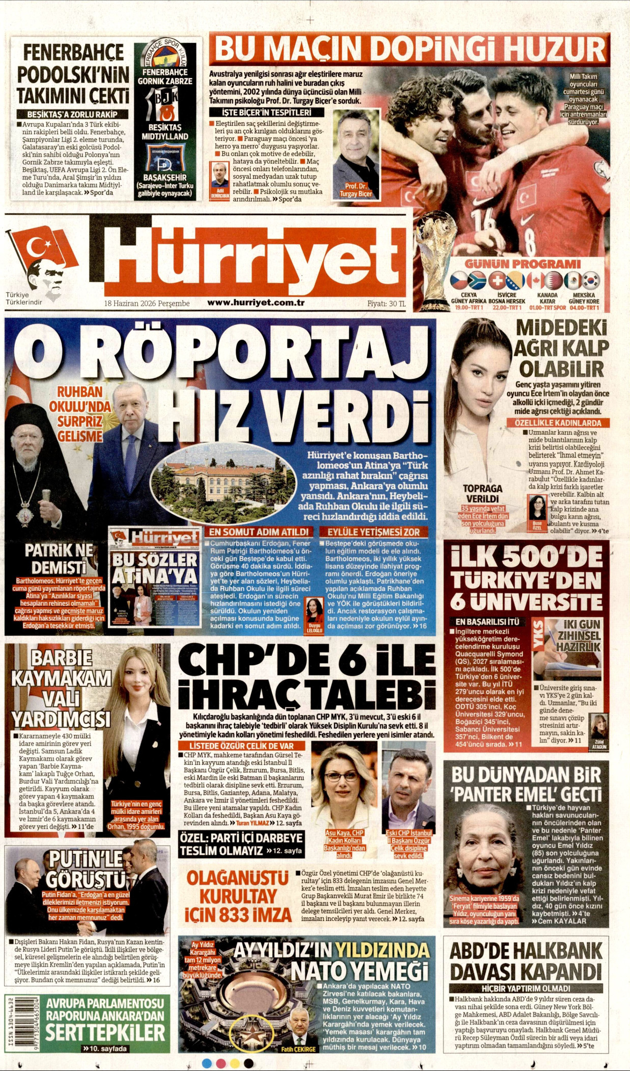 Hürriyet Manşeti