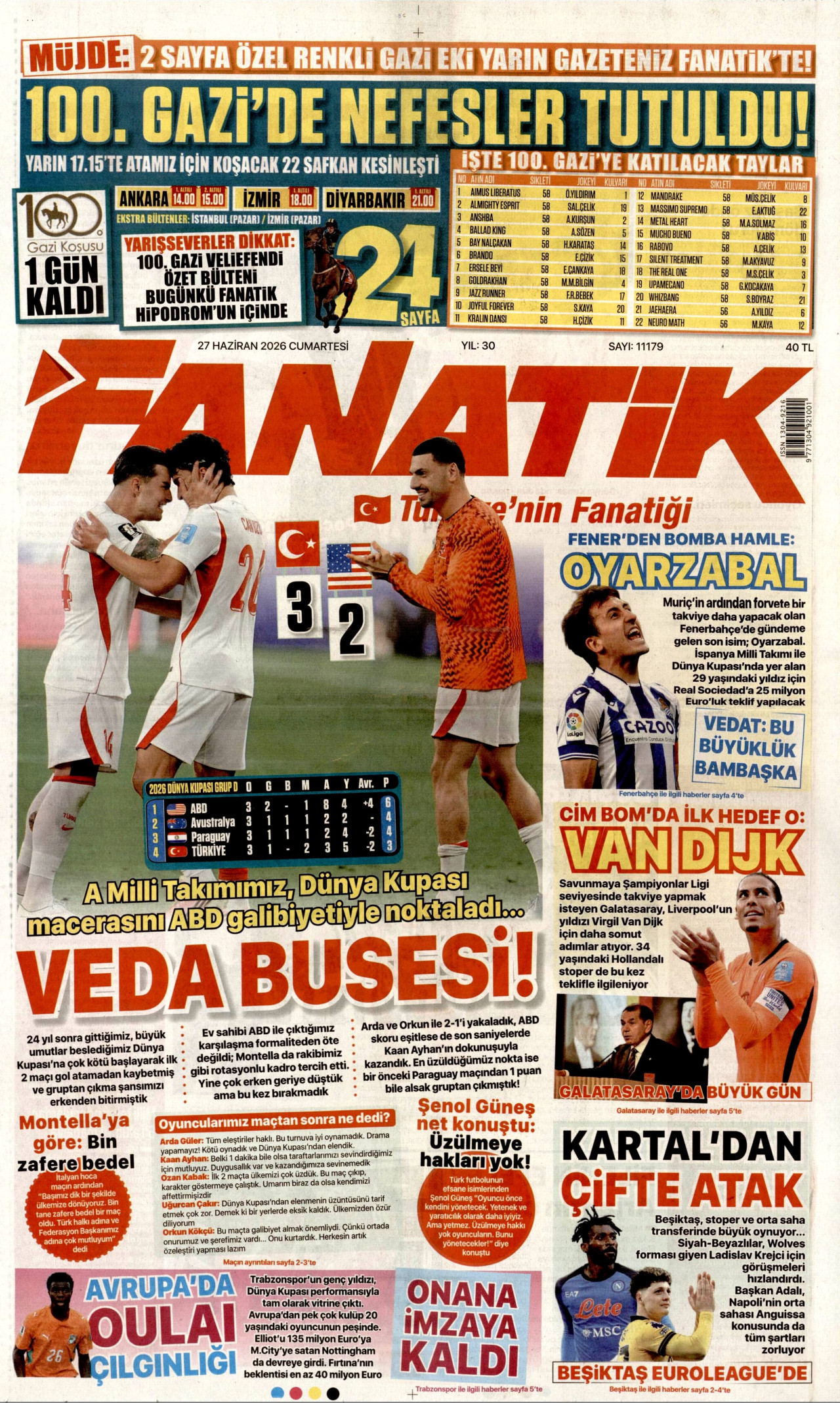 Fanatik 1. sayfa