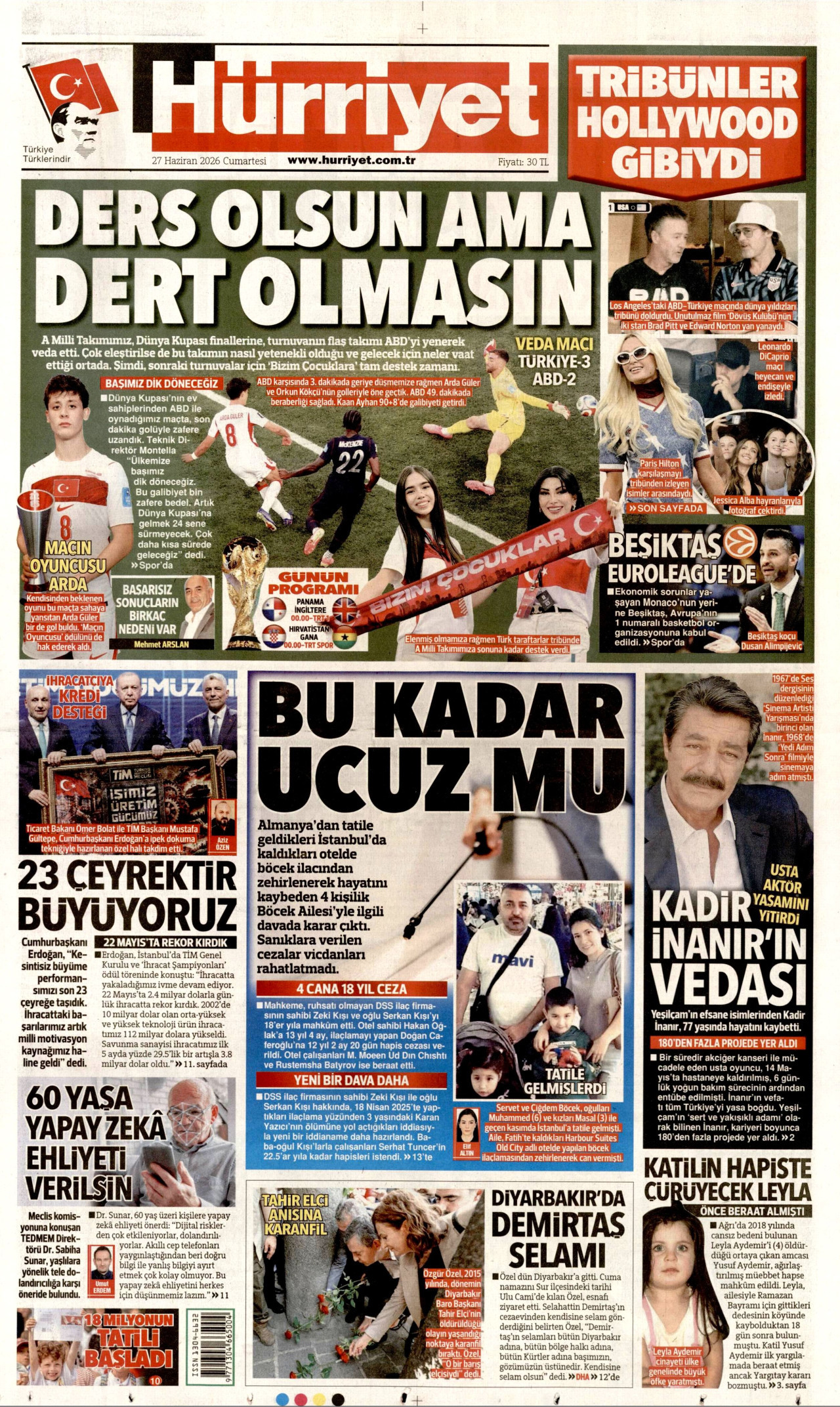 Hürriyet 1. sayfa