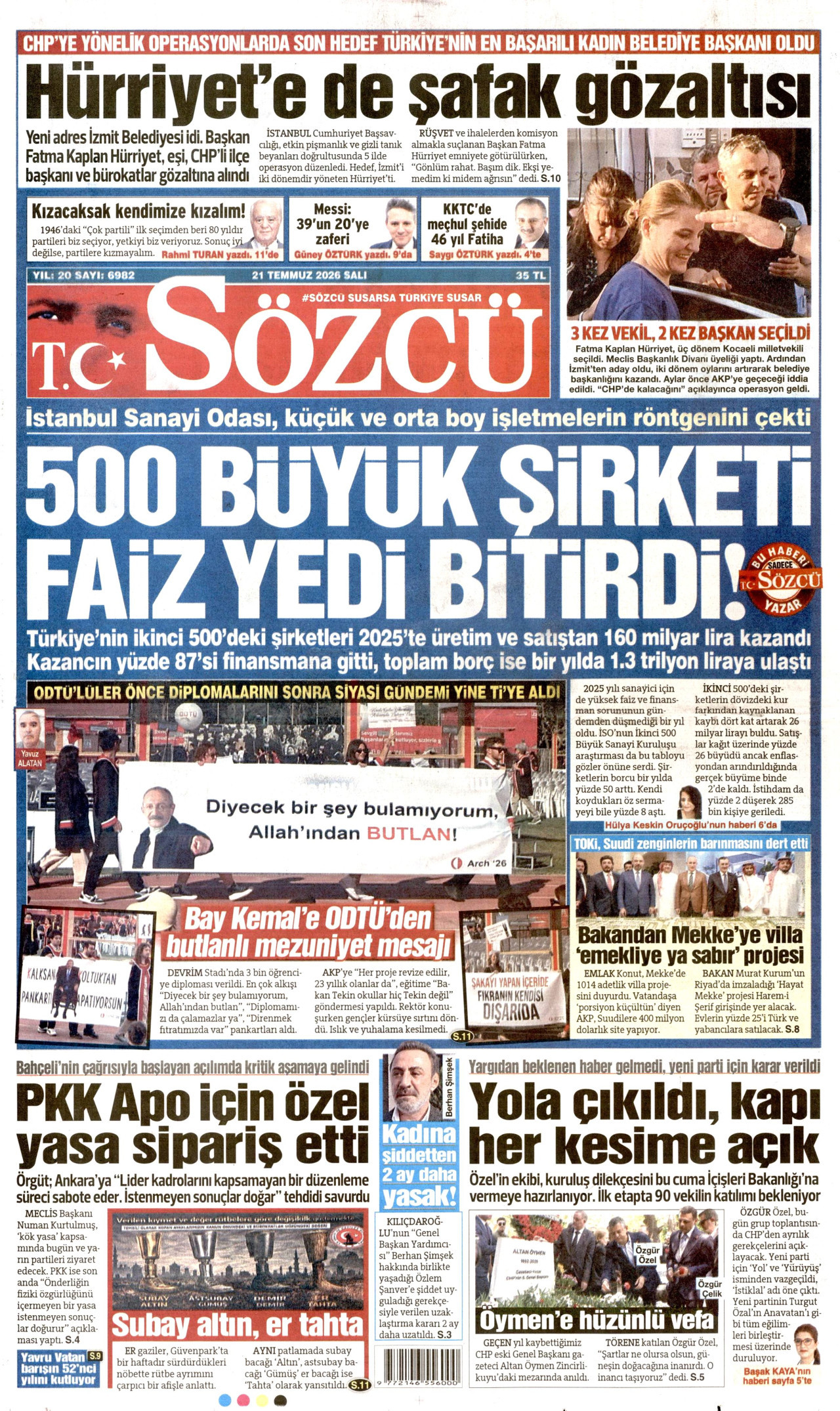 Sözcü Manşeti