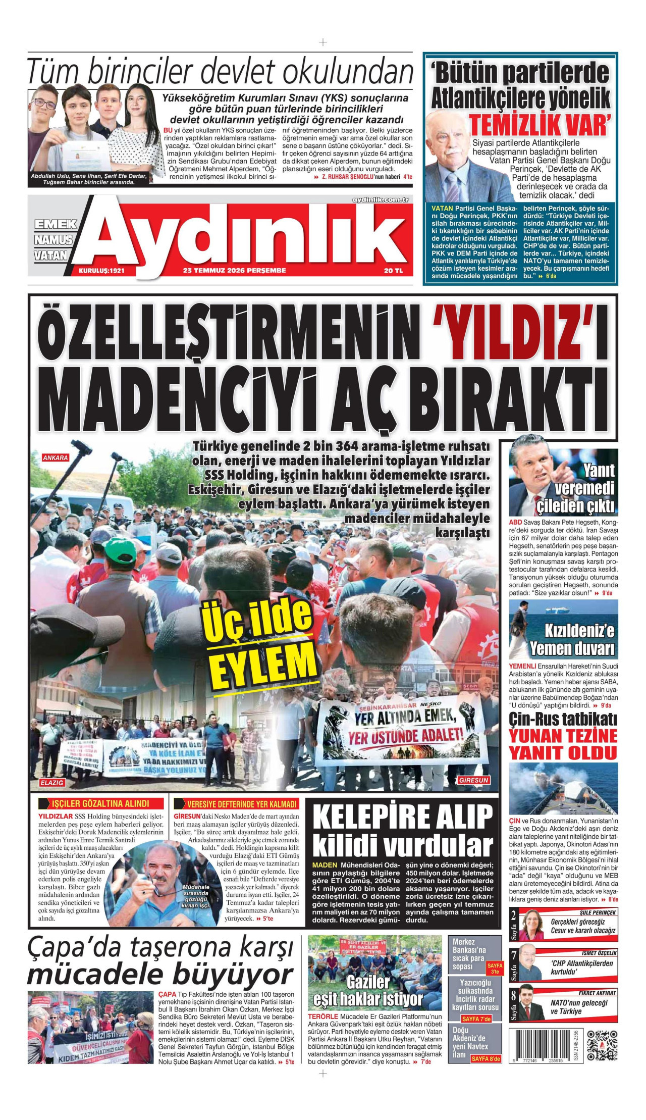 Aydınlık Manşeti