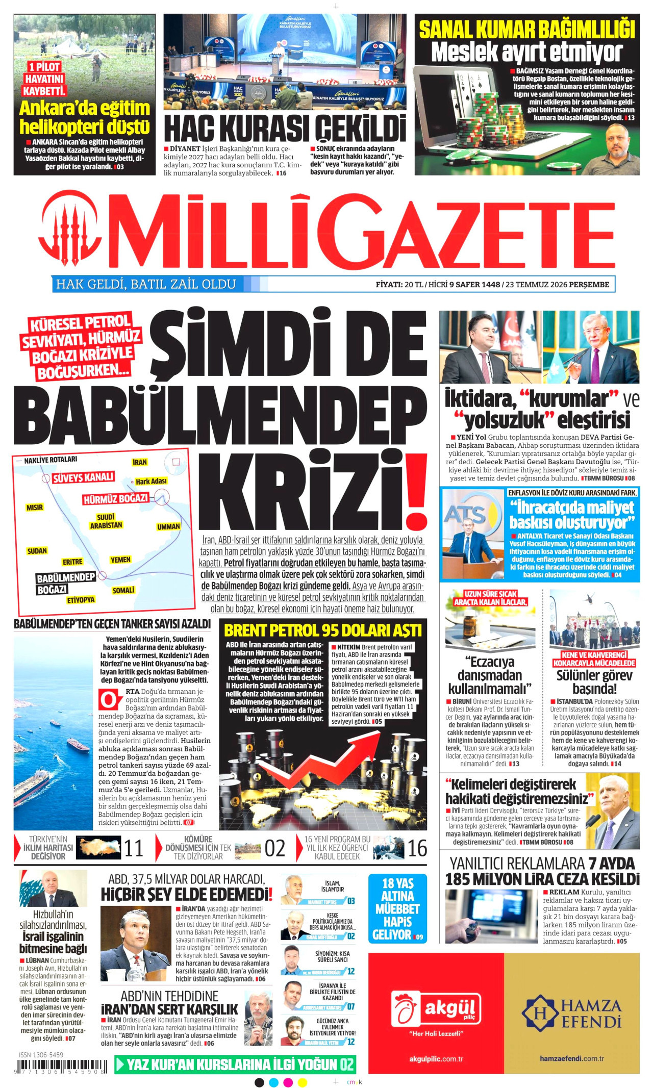 Milli Gazete Manşeti
