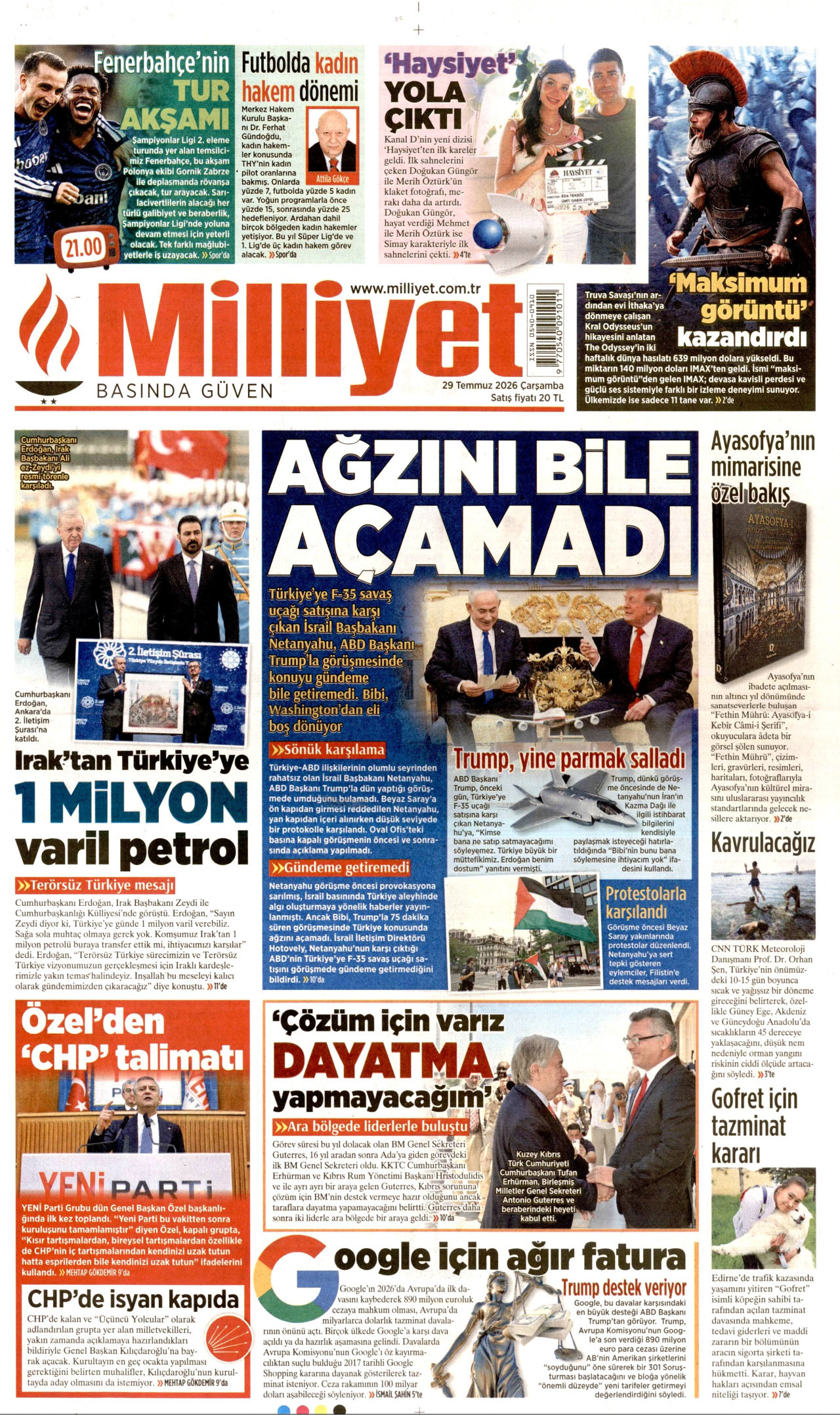 Milliyet Manşeti