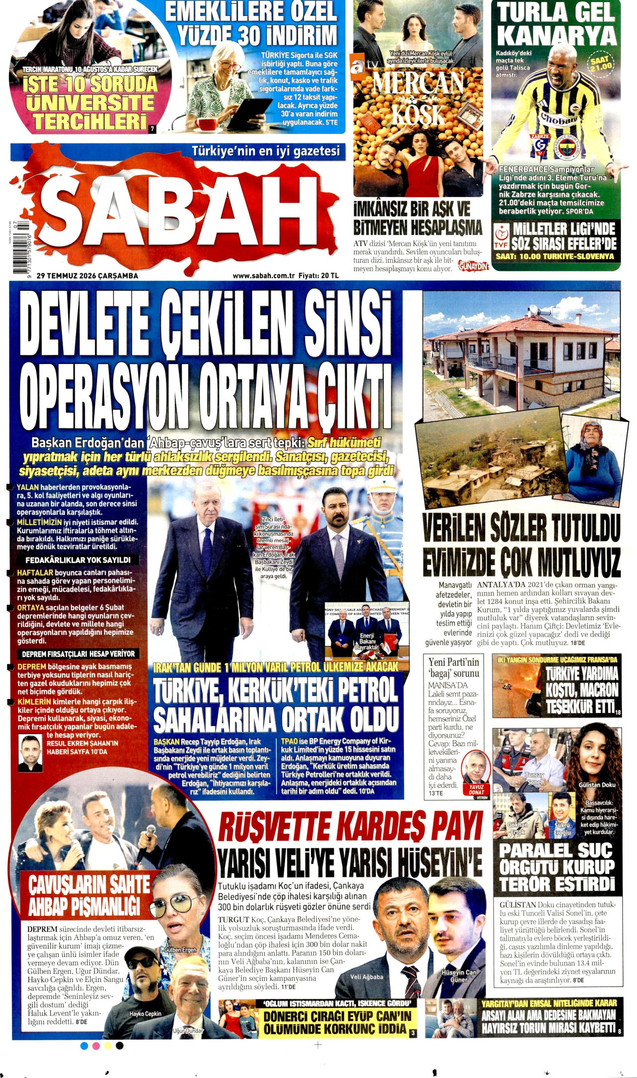 Sabah Manşeti