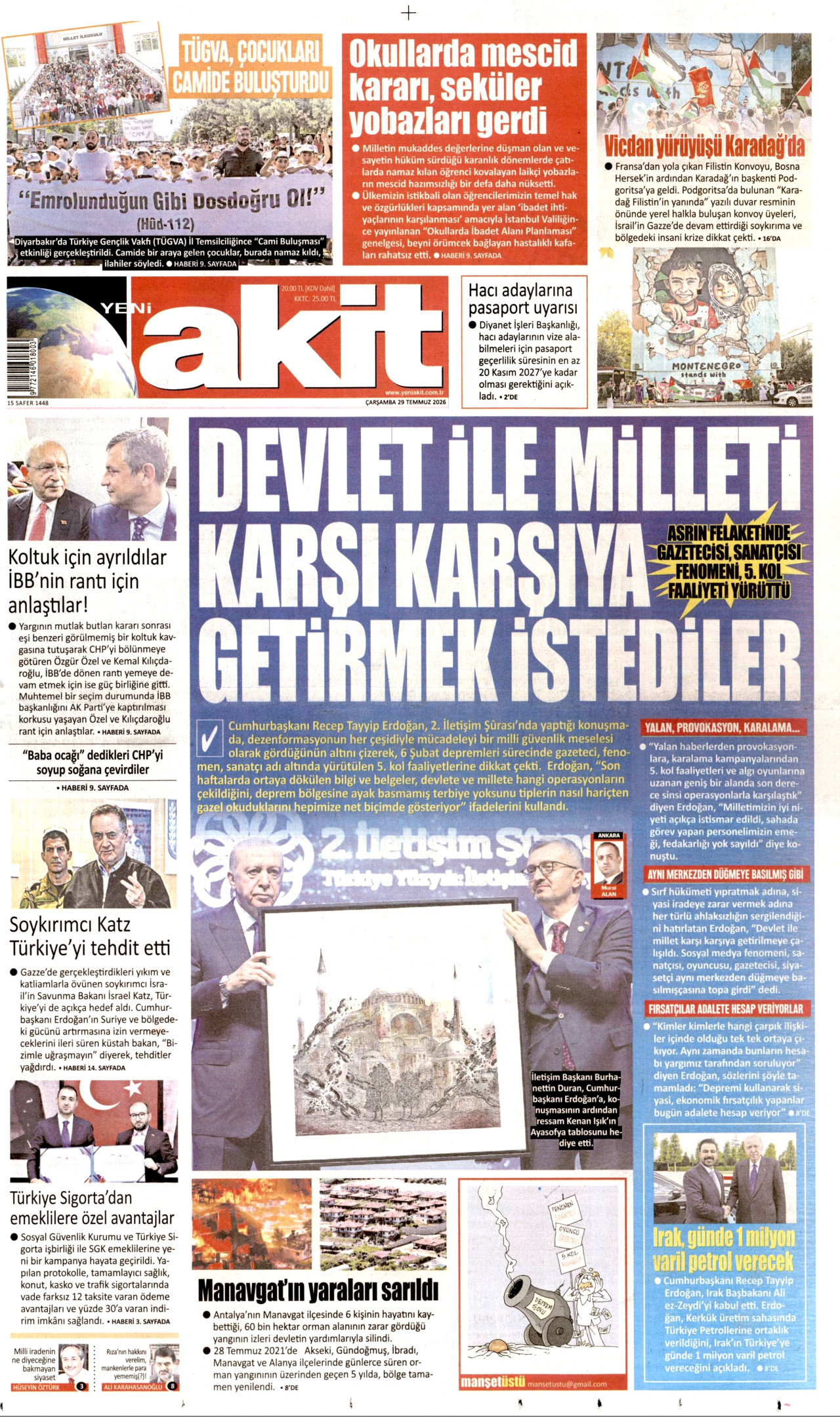 Yeni Akit Manşeti