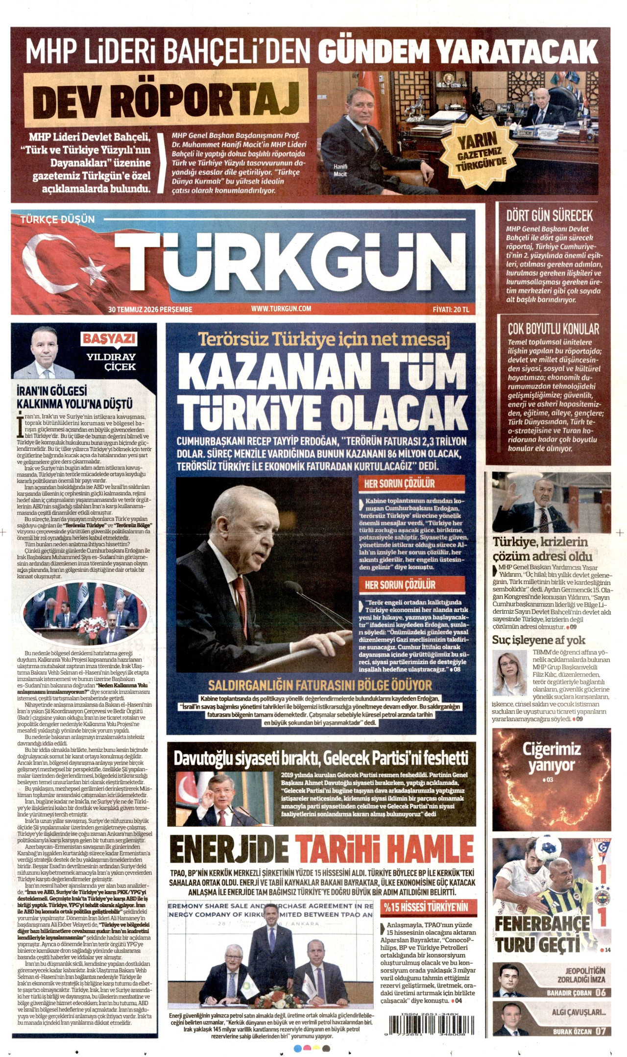 Türkgün Manşeti