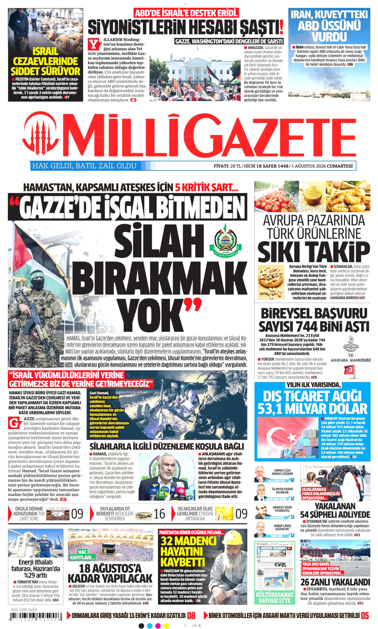 Milli Gazete Manşeti