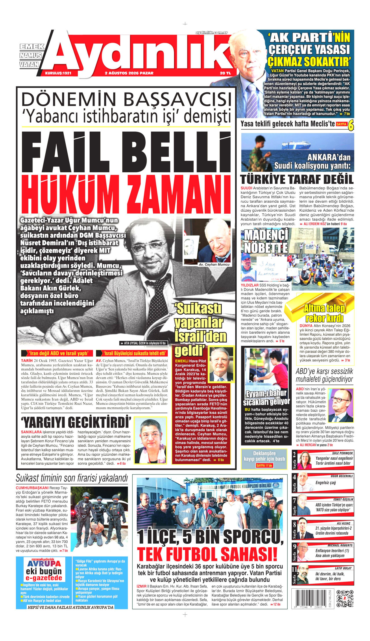 Aydınlık Manşeti
