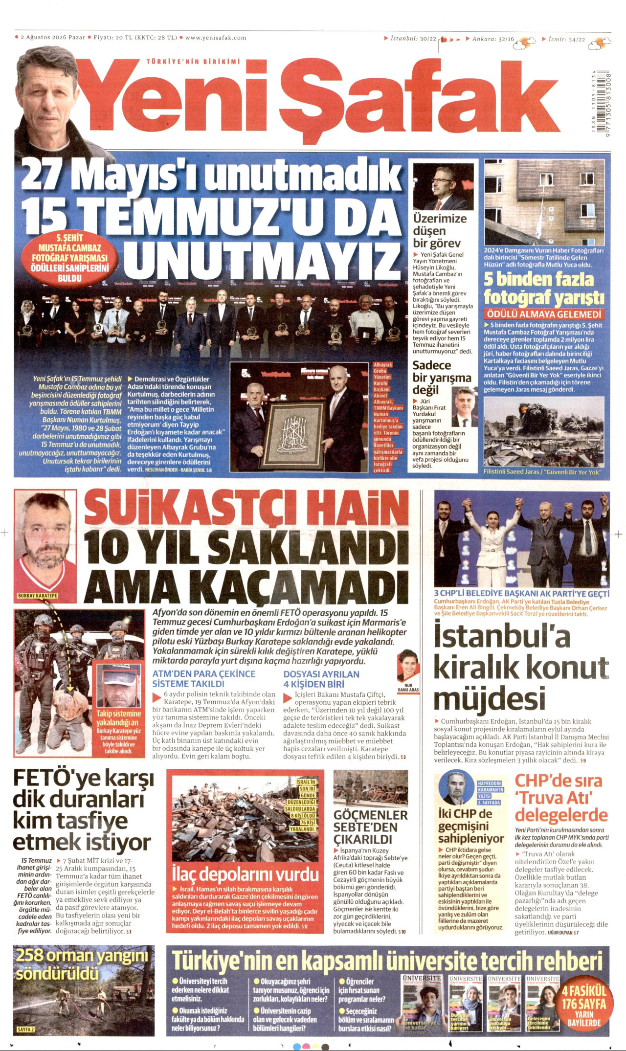 Yeni Şafak Manşeti