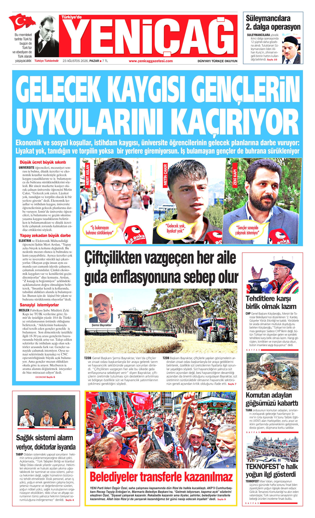 Yeniçağ Manşeti