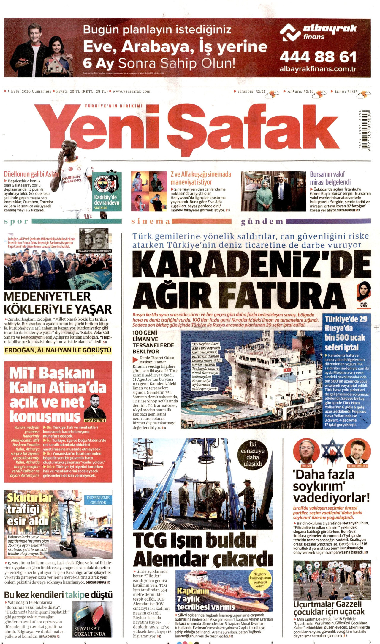Yeni Şafak Manşeti