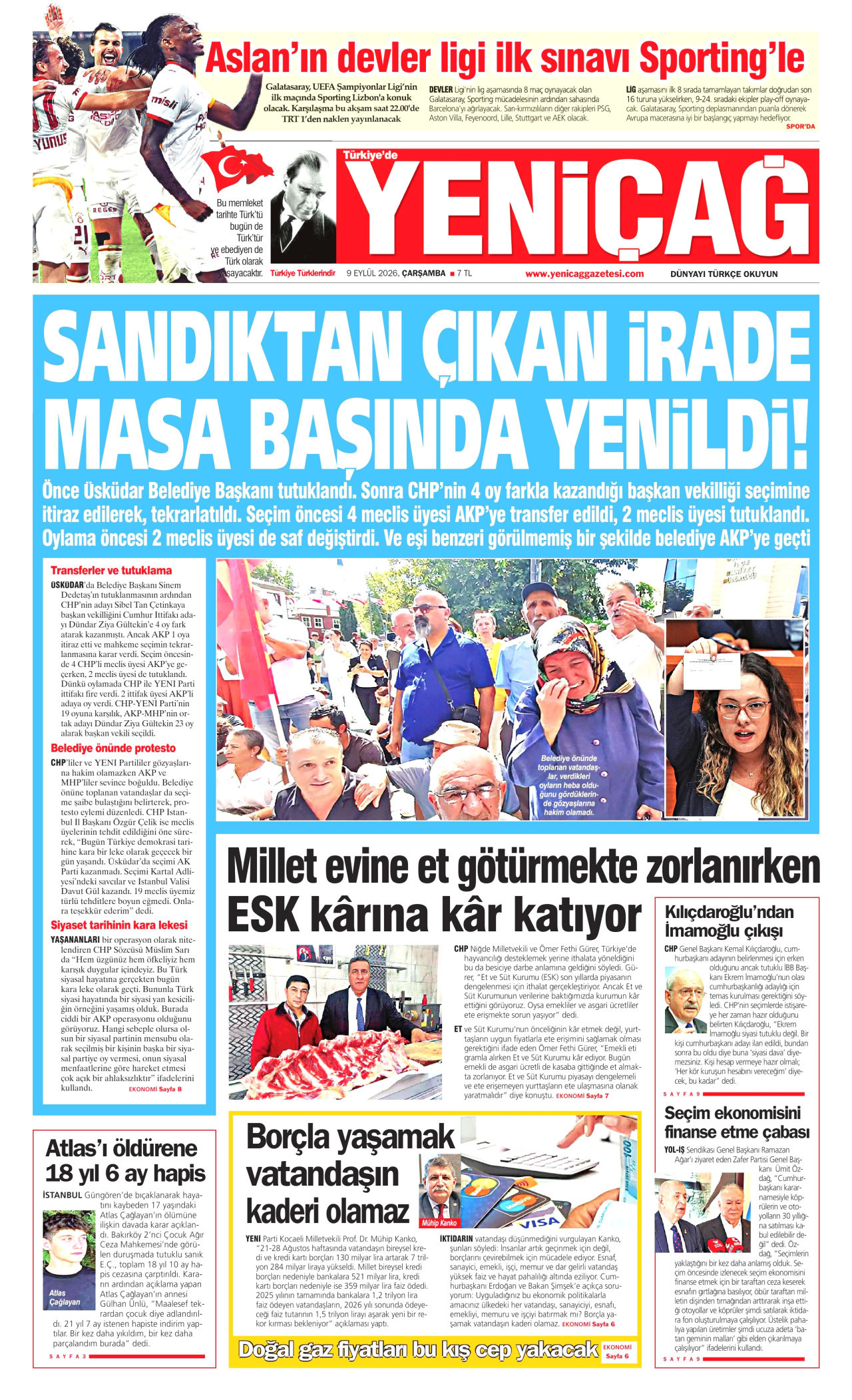 Yeniçağ Manşeti