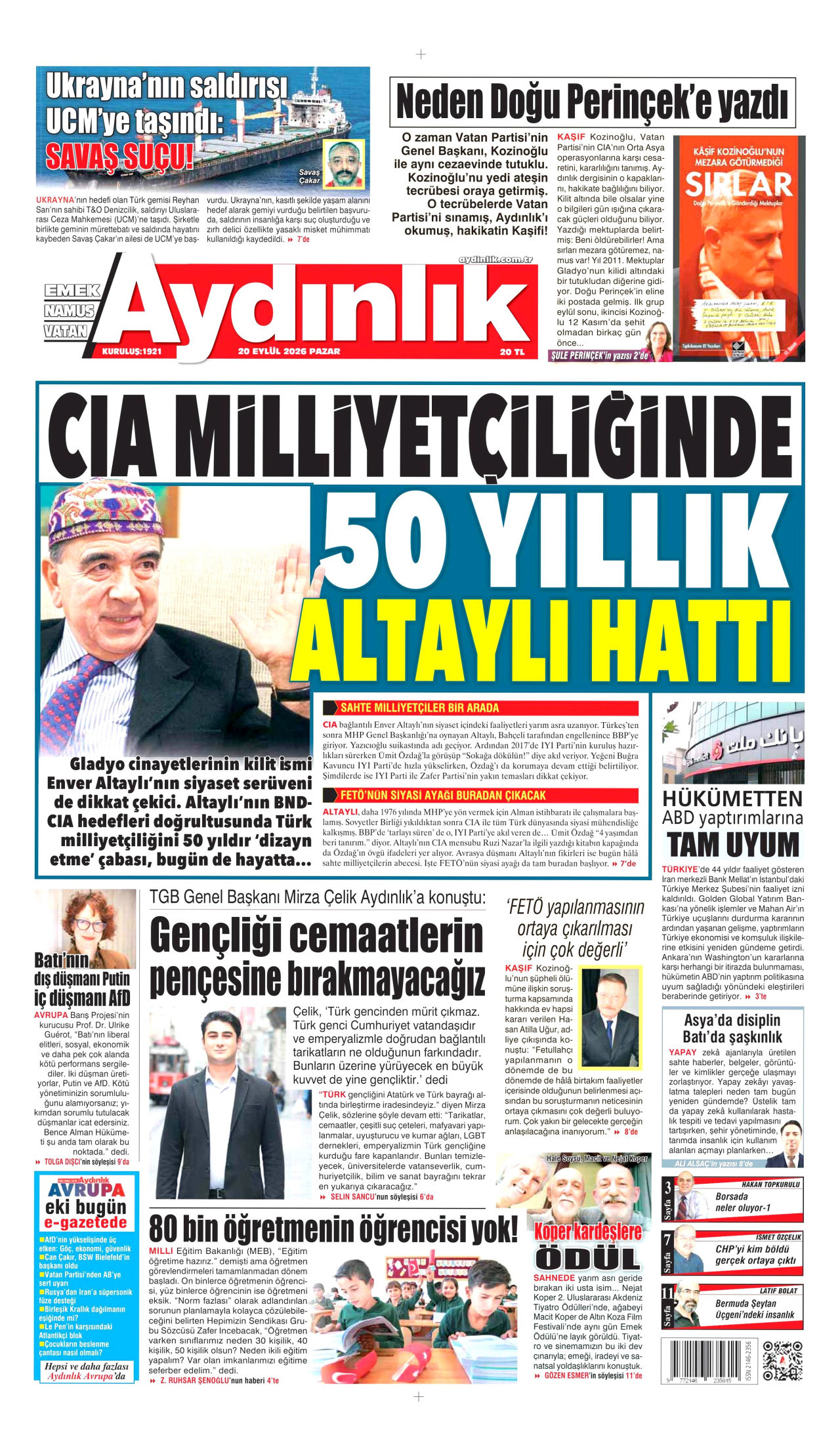 Aydınlık Manşeti