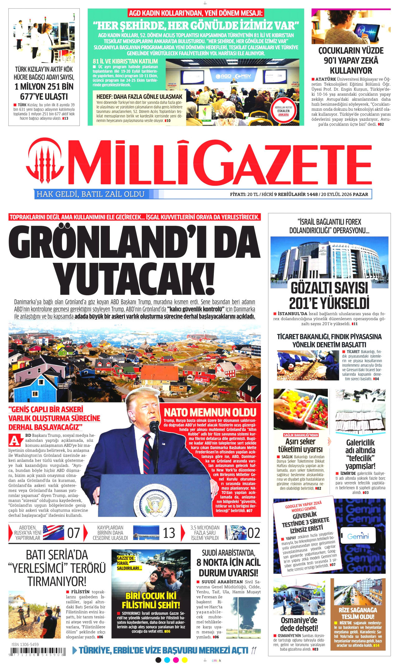 Milli Gazete Manşeti